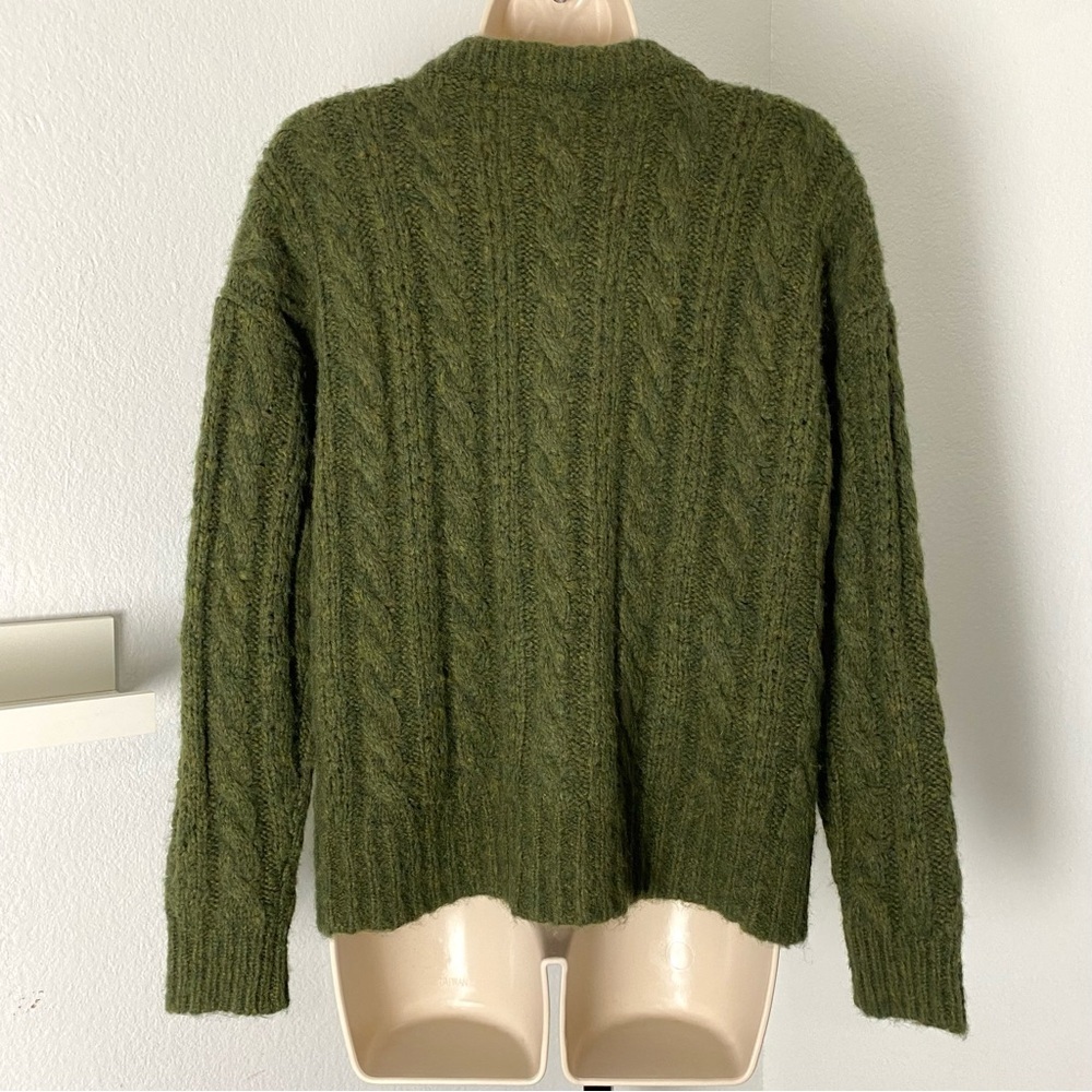 Madewell New Wool Pointelle Chunky Cable Knit Fisherman Cardigan Oversized - Picture 9 of 14